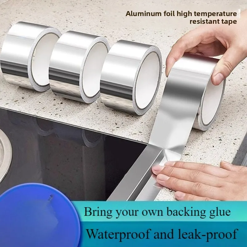 

Thickened aluminum foil tape high temperature resistant kitchen range hood water heater pipe water pipe sealed and self-adhesive