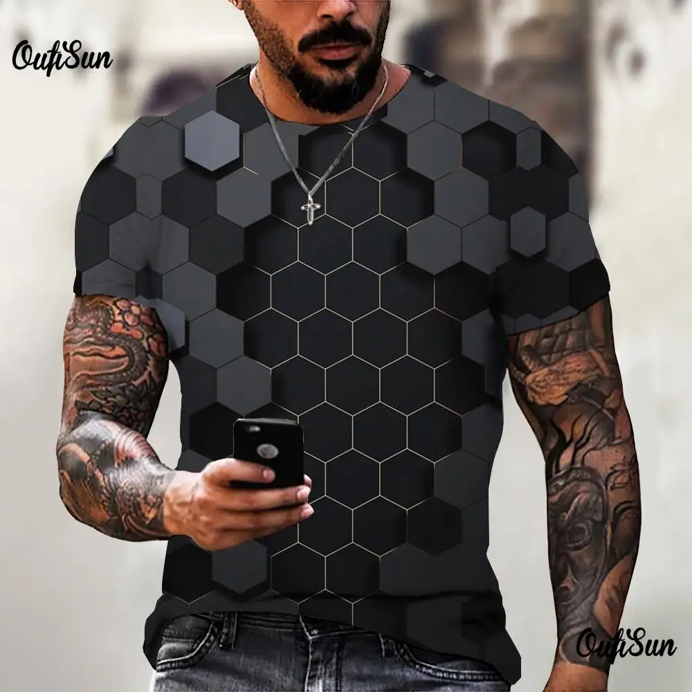 3D T Shirt For Men Fashion Hip Hop O-neck Short Sleeve Tops Abstract Harajuku Men's T-shirts Oversized Tees Shirt Man Clothing