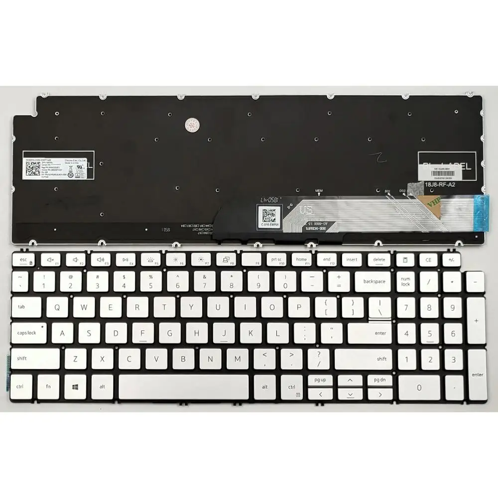 New For Dell Inspiron 7590 7591 7791 5584 5590 5593 5594 5598 Series Silver Laptop Keyboard US Backlit