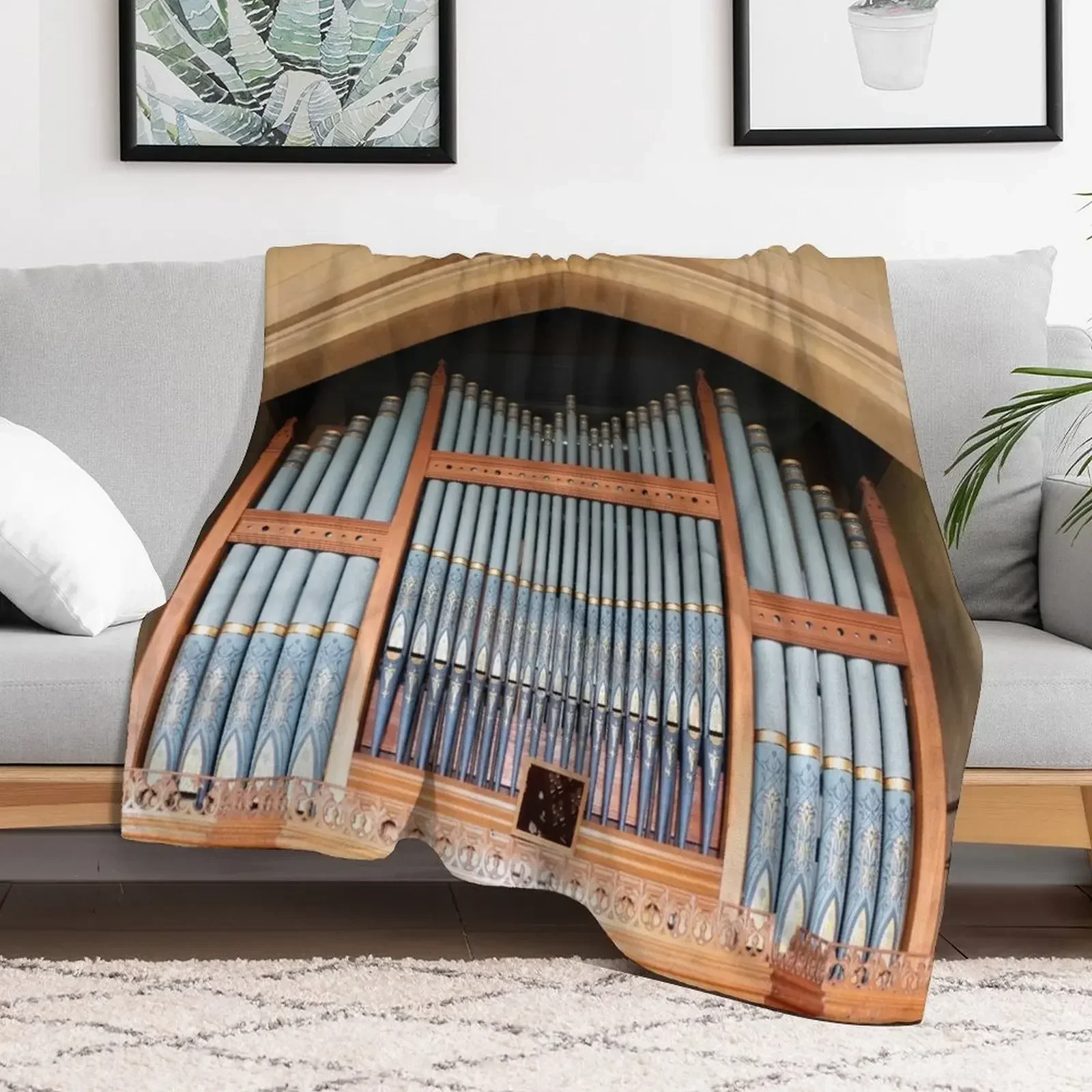 

Pipe Organ Throw Blanket Sofa Vintage Furry Heavy Blankets
