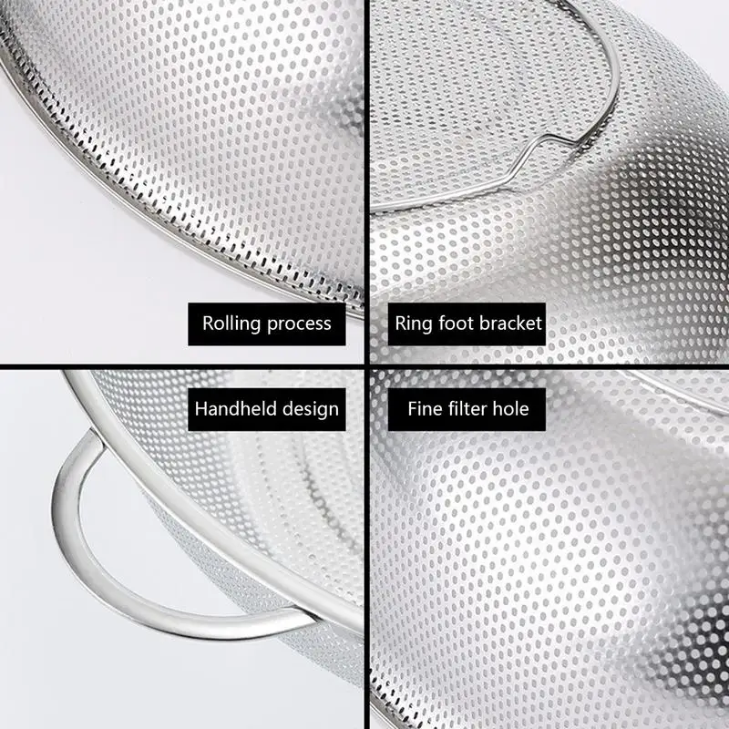 Kitchen Mesh Colander Rice Strainer Kitchen Accessories Stainless Steel Fine Mesh Strainer Basket All Purpose Fine Mesh For Home