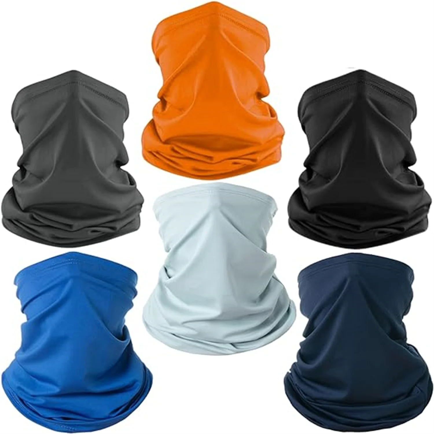 6pcs/pack Neck Gaiter Balaclava Bandana Gator Face Mask Scart Cover Breathable Sun Protection Headwear for Men Women