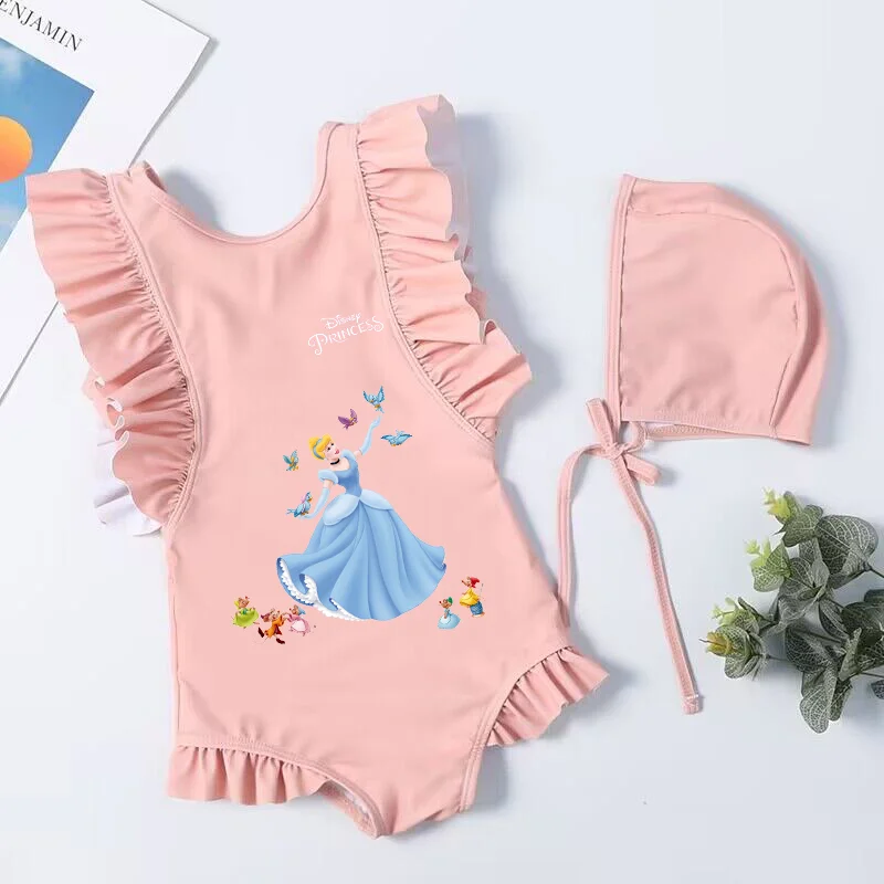 Maillot de bain princesse blanche neige pour enfants, vêtements de plage d'été pour enfants, bikini une pièce, robes de bain pour filles