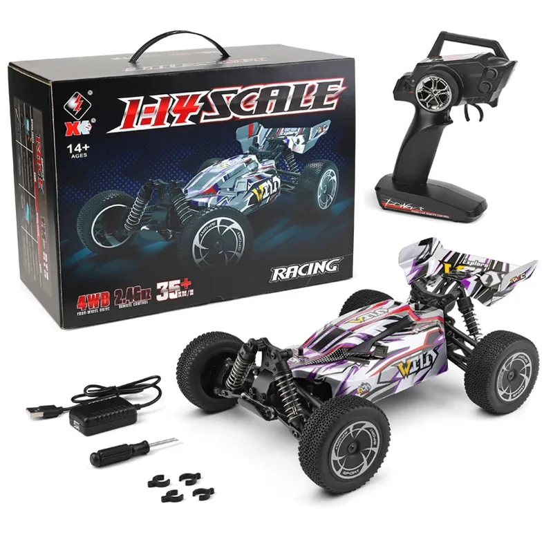 new 144018 Fast Rc Cars 35km/Hh 1/14 Off Road 4wd With Led Headlights 2.4g Waterproof Remote Control Monster Truck For Adults ﻿