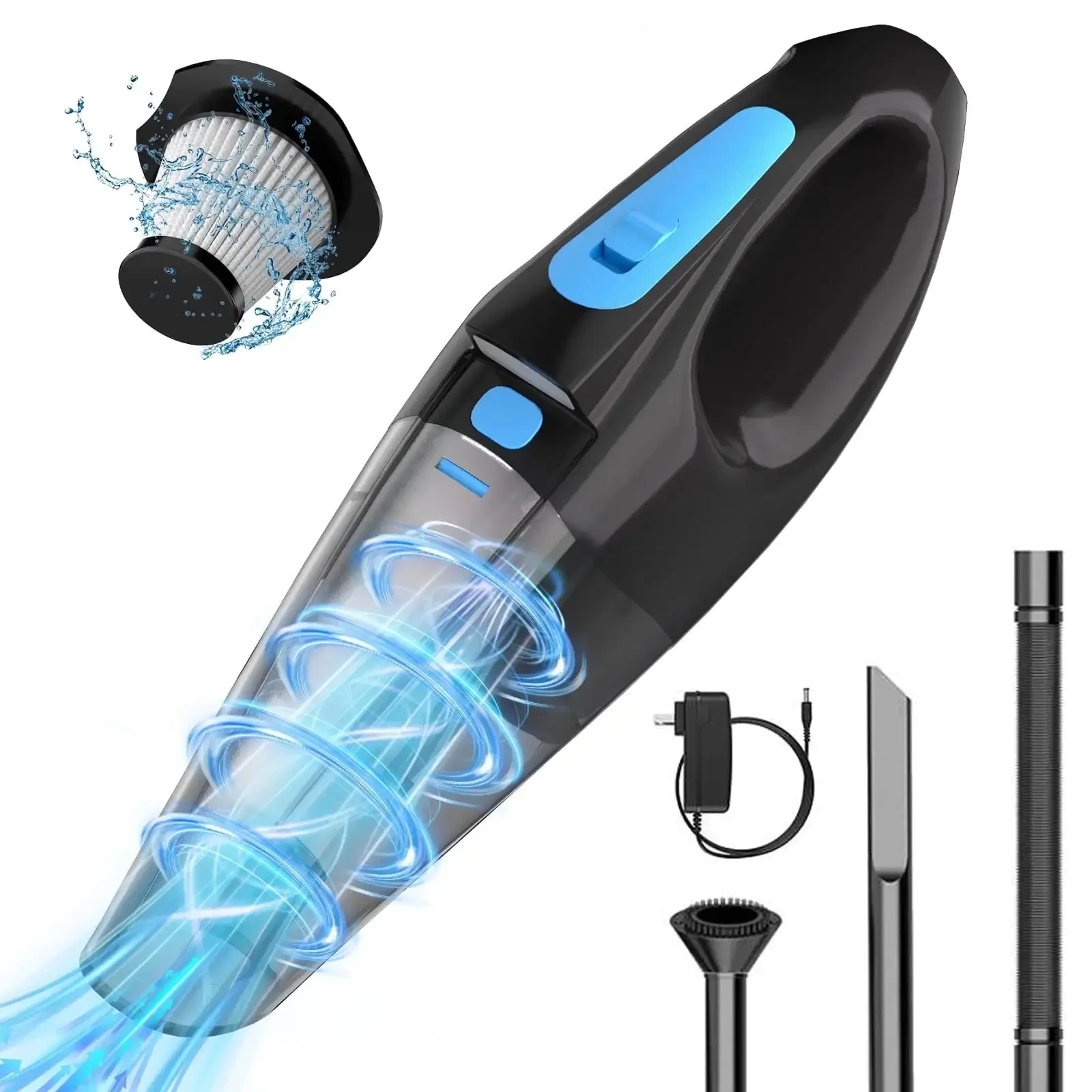 

Car Vacuum Cleaner, 9000PA Suction Car Dusters LED Light Home Office Sofa Pet Hair Car Accessories