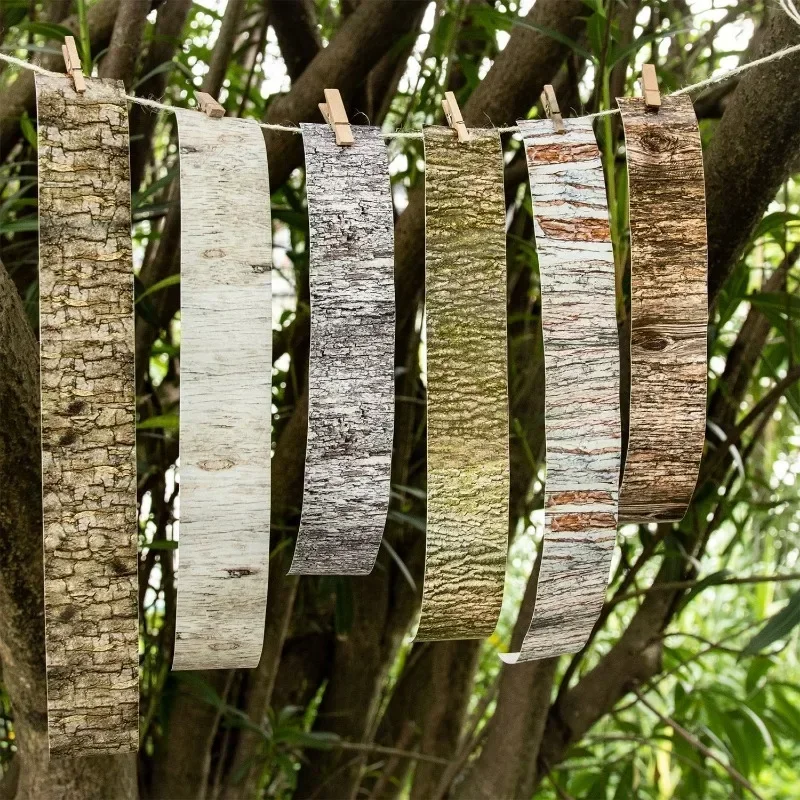 1Roll 2M Tree Ring Theme Journal Tape Forest Texture Series DIY Repeating Stickers Vintage Nature Style Colourful Tape