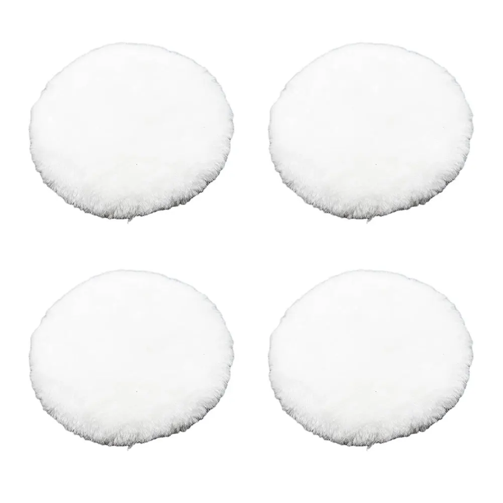 Artificial Wool Polishing Pads 4pcs 5inch for Buffing For Cleaning and Dust Removal with Soft Synthetic Fibers