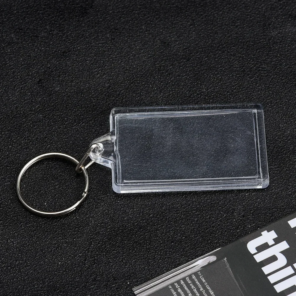 1/5pcs Transparent Photo Frame Keychain Tassels Snap-In Custom Insert Photo Acrylic Blank Keyring Clear Blank Picture Pendant