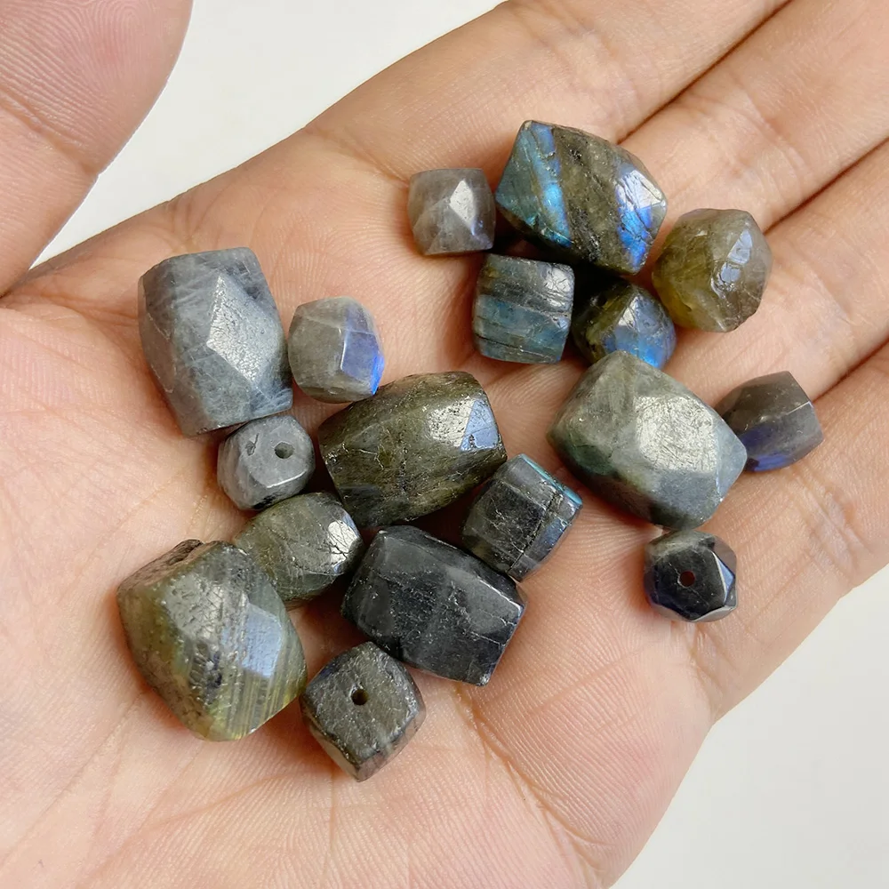 Natural Raw Mineral Stone Beads Square Shape Bead Citrine Quartz Reiki Healing Beads For Jewelry Making DIY Necklace Bracelet