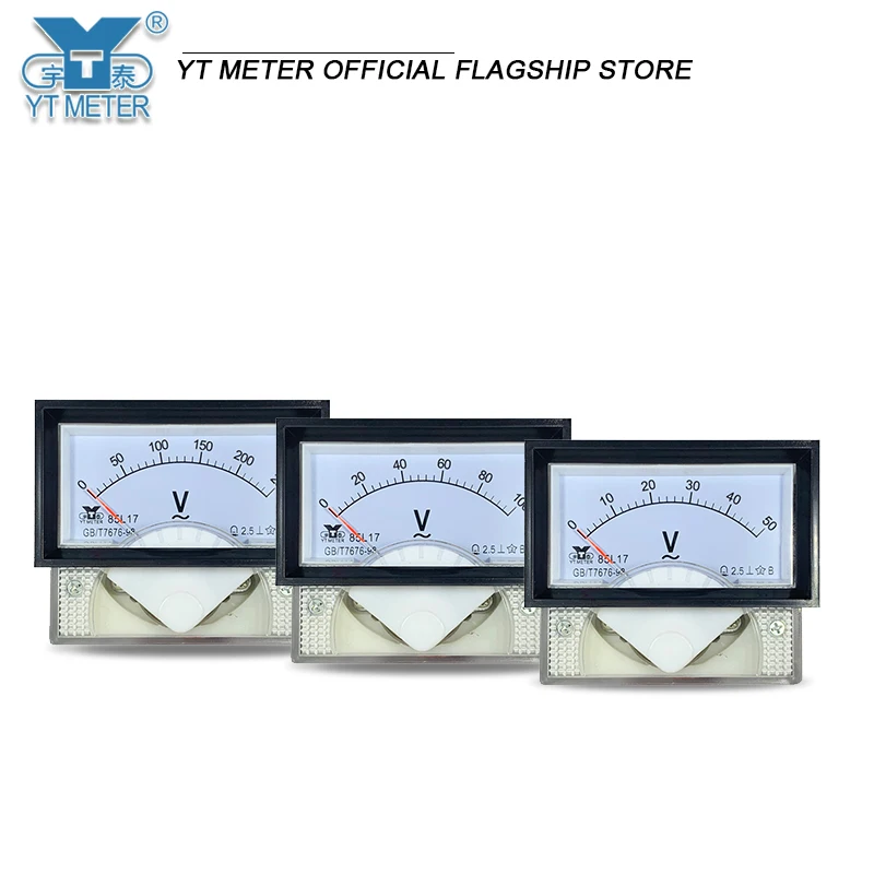 85L17 AC pointer voltmeter 5V 10V 15V 20V 30V 50V 100V 150V 250V 300V 450V 500V 600V black frame measuring home circuit