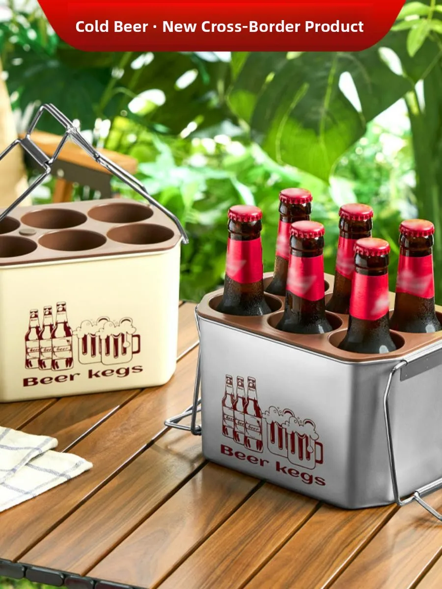 

Portable Outdoor Camping Stainless Steel 304 Beer Barrel Ice Cold Drinks Refrigerator Home Barbecue Wine Bucket Storage