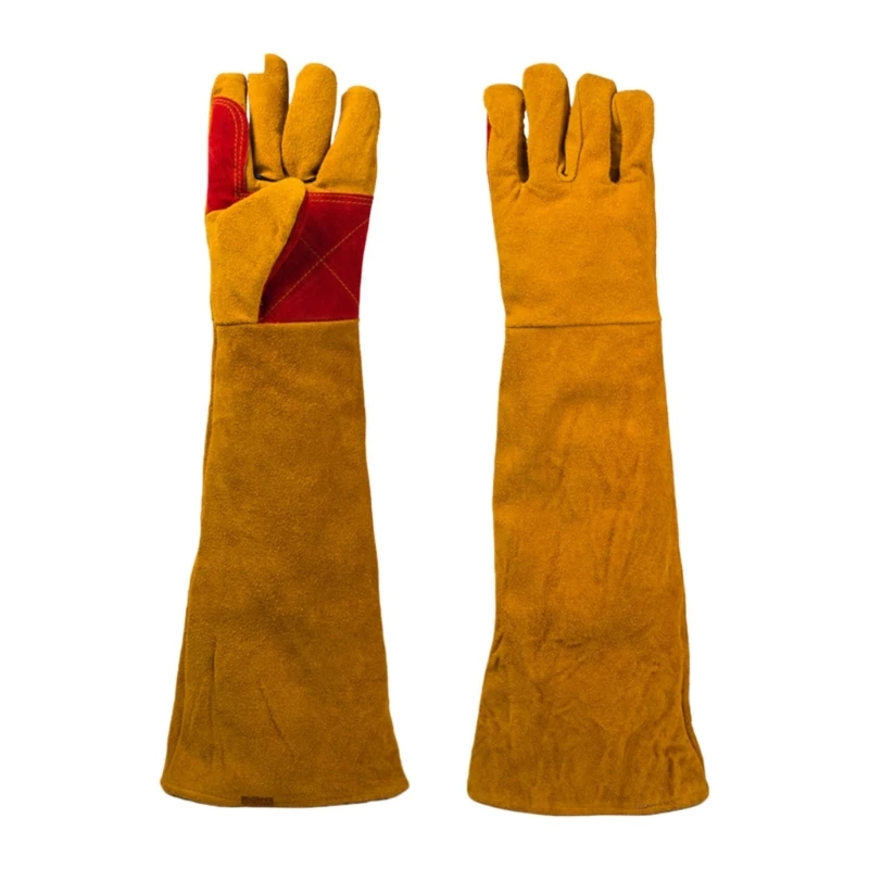 

77JD Long Sleeve Breathable Thick Gloves for Men Women Hand protections from Welder Flame Resistant Work Gloves Welding Gloves