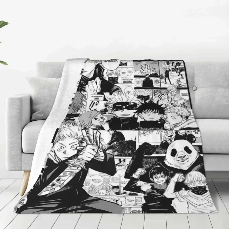 Jujutsu Kaisen Anime Manga Gojo Satoru Itadori Yuuji Plush Throw Blankets Bedding Couch Personalised Warm Bedspreads