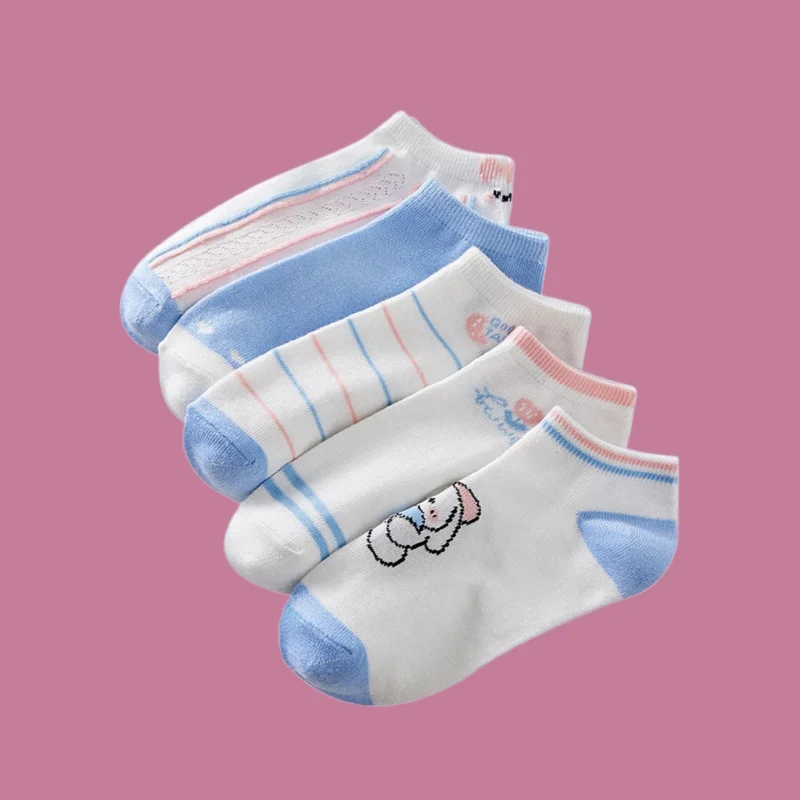 Chaussettes Courtes et Décontractées pour Femme, Vente en Gros d'Usine de Haute Qualité, Nouvelle Collection Printemps et Été, 5/10 Paires