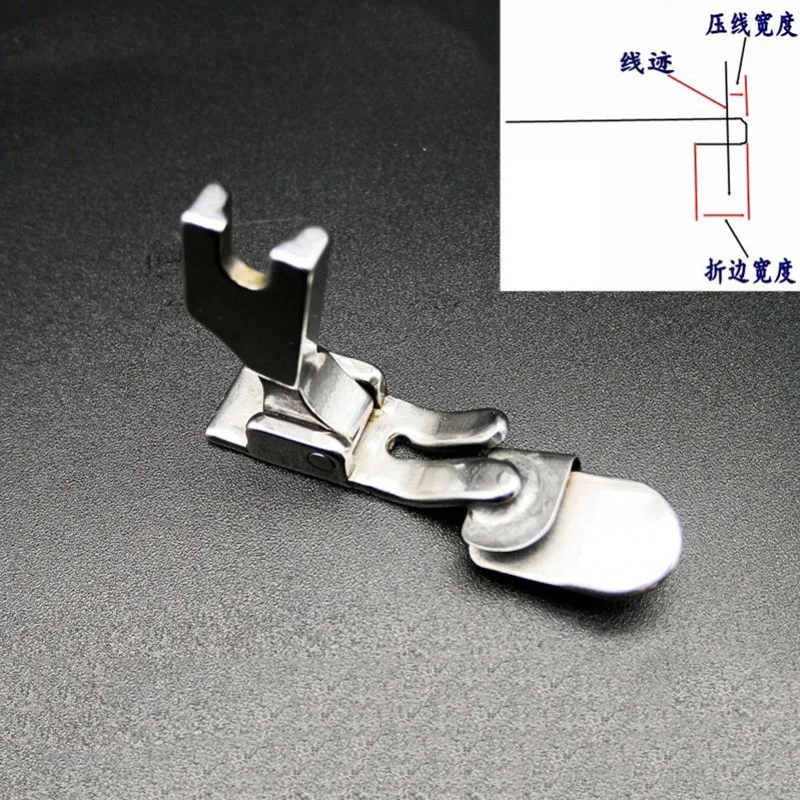 Industrial Sewing Machine, Computer Machine, Flat, Non-Ironing, Downward Folding Presser Foot, Curling