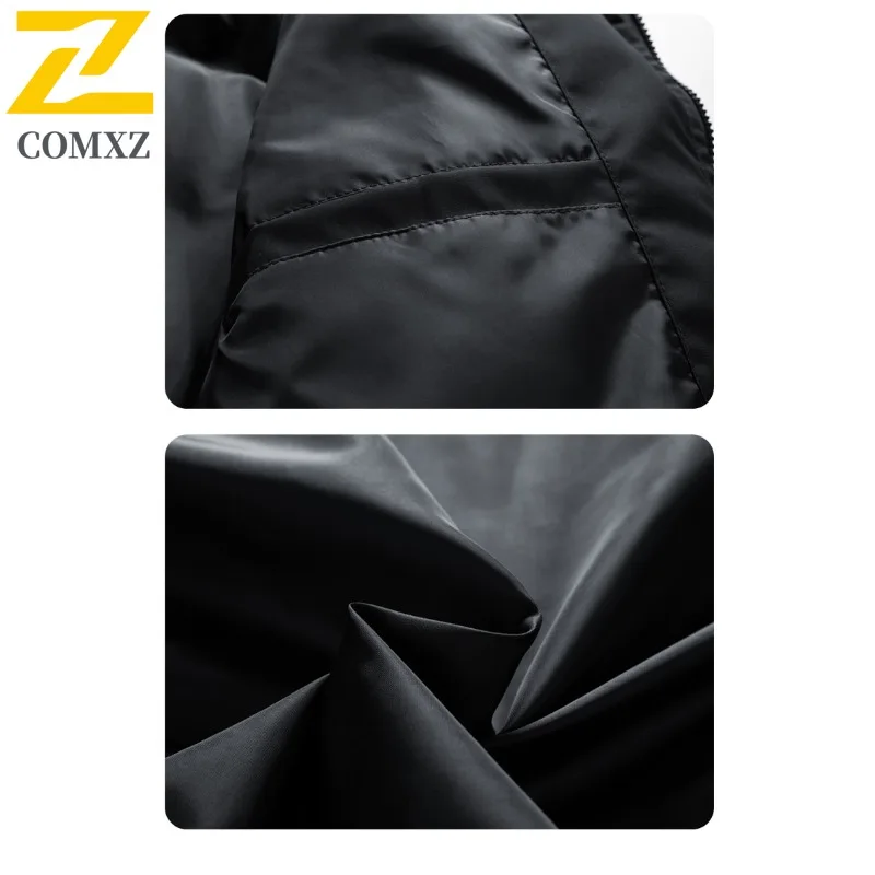 سترة رجالية كاجوال بياقة واقفة من COMXZ سترة خارجية للتسلق ومقاومة للرياح سترة دافئة راقية على الطراز الحضري ملابس خارجية شتوية خفيفة مريحة