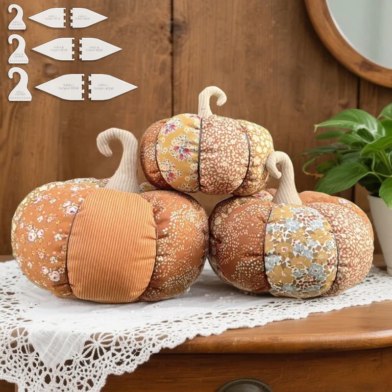 YOMDID 3 Stück Memory-Kürbis-Nähvorlage für DIY-Bastelprojekte, perfekte Herbst-Heimdekoration, Halloween, Weihnachten, Geschenkideen