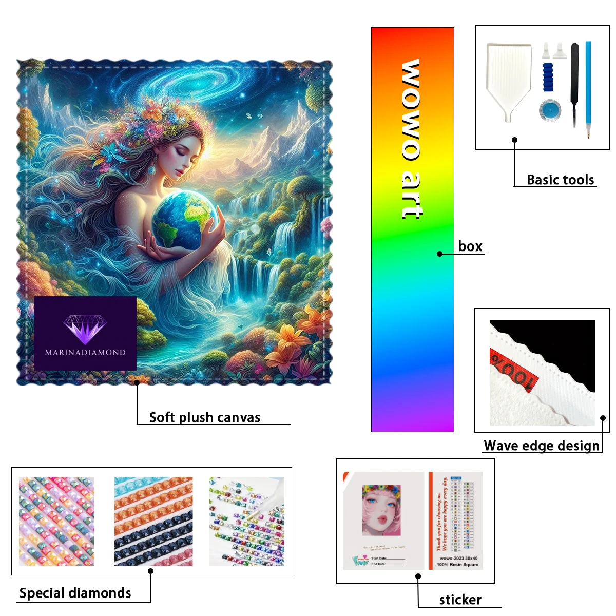 

【MARINA Diamond Art】Mother Earth Crystal AB Rhinestone FD Rhinestone Perfect Resin Diamond