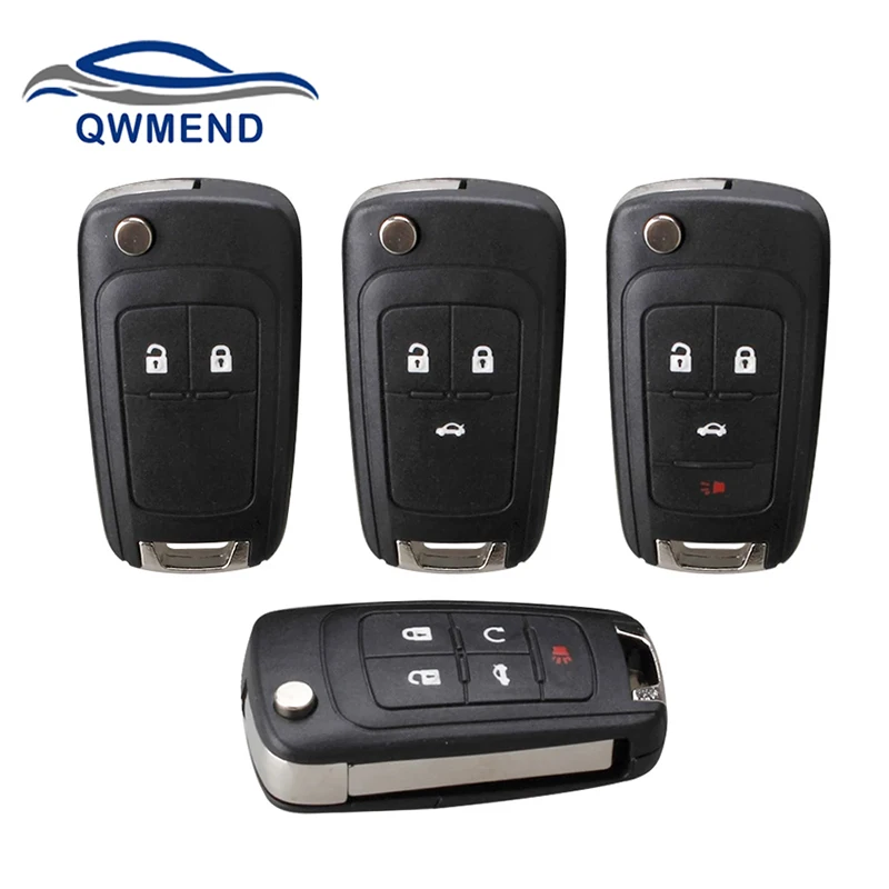 

QWMEND 2/3/4/5 Buttons Flip Key For Car HU100 Blade Remote Car Key Shell For Chevrolet Cruze Epica Lova Camaro Impala