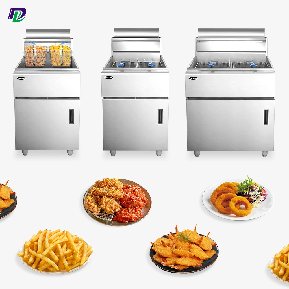 24L 28L 50L High-capacity Standing Commercial Floor Deep  Fryer Funnel Cake Fryer lpg Floor Fryer