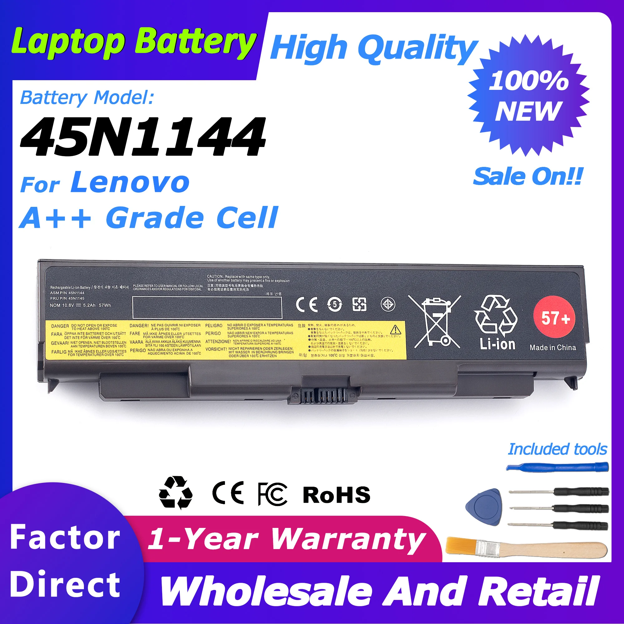 

45N1144 Laptop Battery for Lenovo ThinkPad T440P/T540P/W540/W541 ThinkPad L440/L540/45N1144/45N1145 57+ battery 5200mah