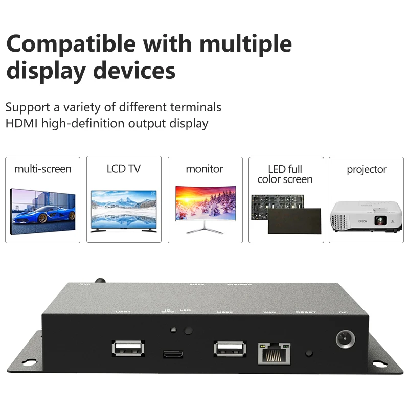 HD 4K(3840*2160) Smart Media Android Smart Media Player Box Android Quad Core 2G+16G