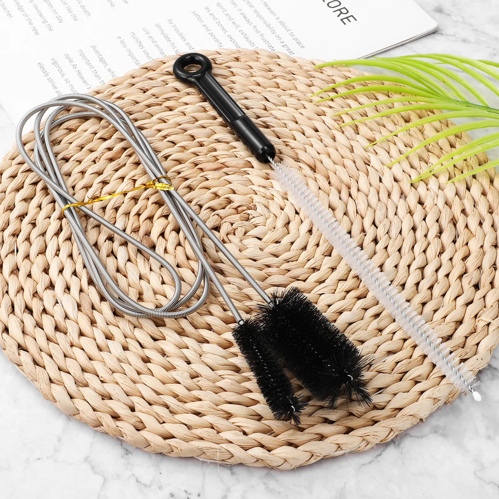 Durable Stainless Steel Pipe Cleaning Brush 1Set Flexible Drain Unblocker for Kitchen Sink Bathroom Straw Cleaner Accessory