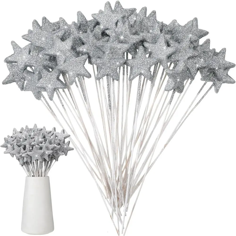 

8 блестящих серебряных звездочек, 60 шт. для украшения центральной части стола, идеально подходят для свадеб, вечеринок и дней рождения.