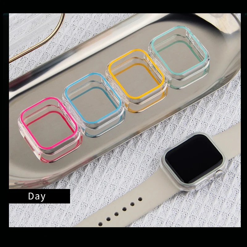 Custodia per orologio per Apple watch Series 7 custodia protettiva per paraurti in TPU morbido per iWatch 6 5 custodia in Silicone trasparente per iWatch