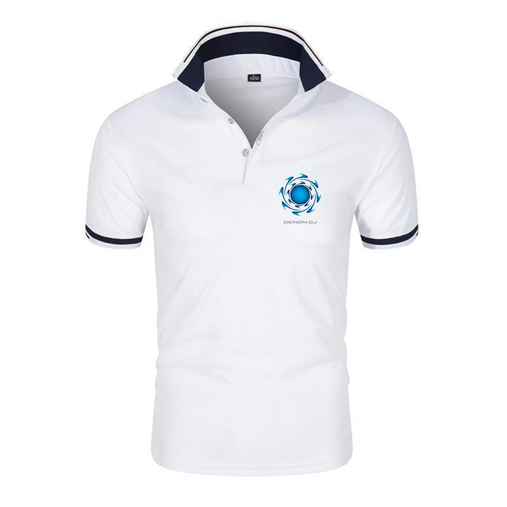 Denon Dj Solid color polo shirt ultra-light men's quick-drying breathable sweat-wicking shirt suitable for fitness T shirt