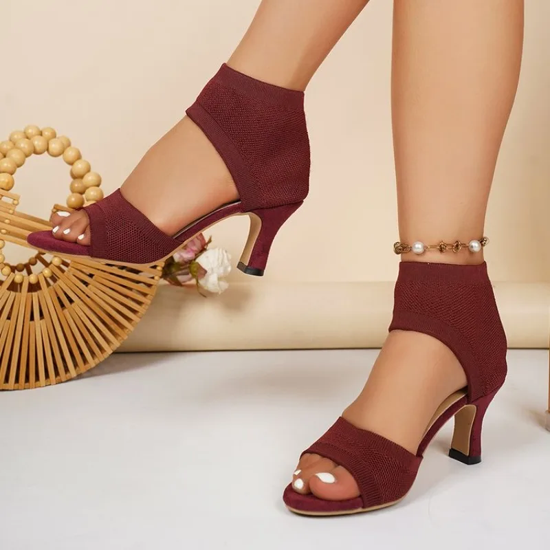 Damen Sandalen Sommer Luxus Designer High Heels Sandalen Sexy Mode Atmungsaktive High Heels Schuhe für Frauen Sandalias De Mujer – Detail 4