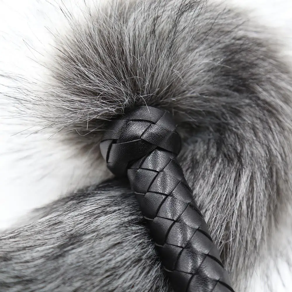 Spanking Fox tail Whip animal fur tickle slap strap beat lash flog tool adult Fetish slave Sex SM game toy for couple men women