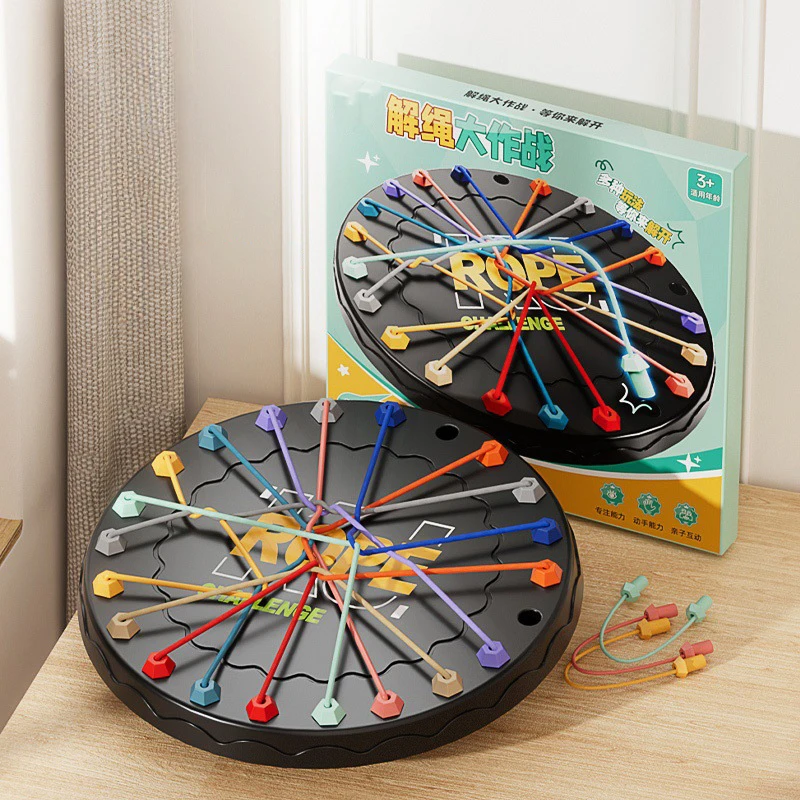 Children Rope-breaking Battle Challenge Board Game Toy Thinking Logic Training Parent-child Interactive Rope Puzzle Toy Gifts