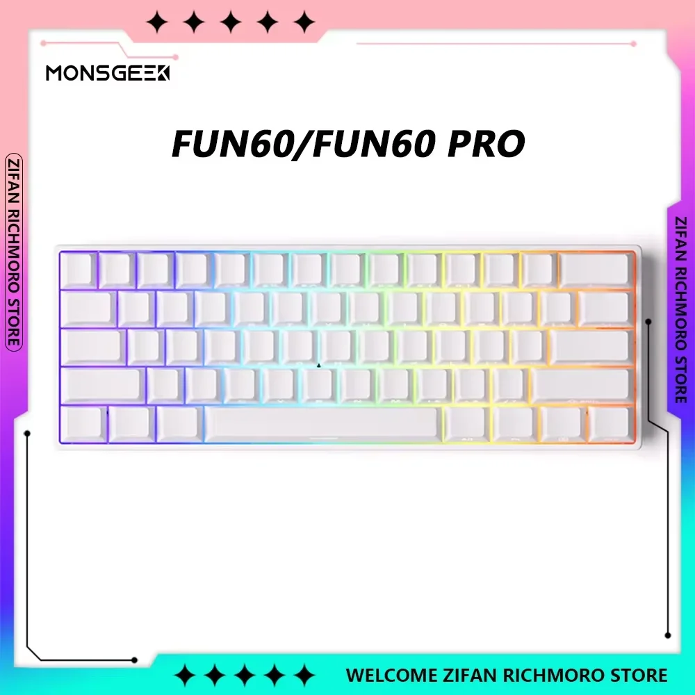 Monsgeek FUN60/FUN60 Pro Dual 8K Return Rate Gaming Mechanical E-sports Magnetic Switch RT Emergency Stop Customized Keyboard