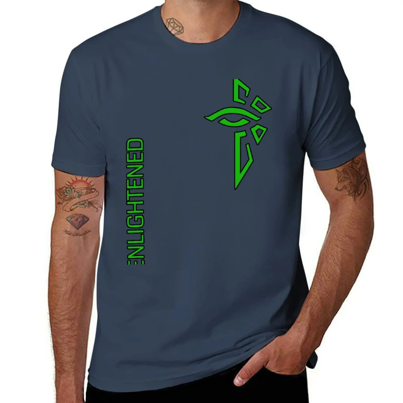 Ingress Enlightened with text - alt T-Shirt custom t shirt Clothing mens tall t shirts