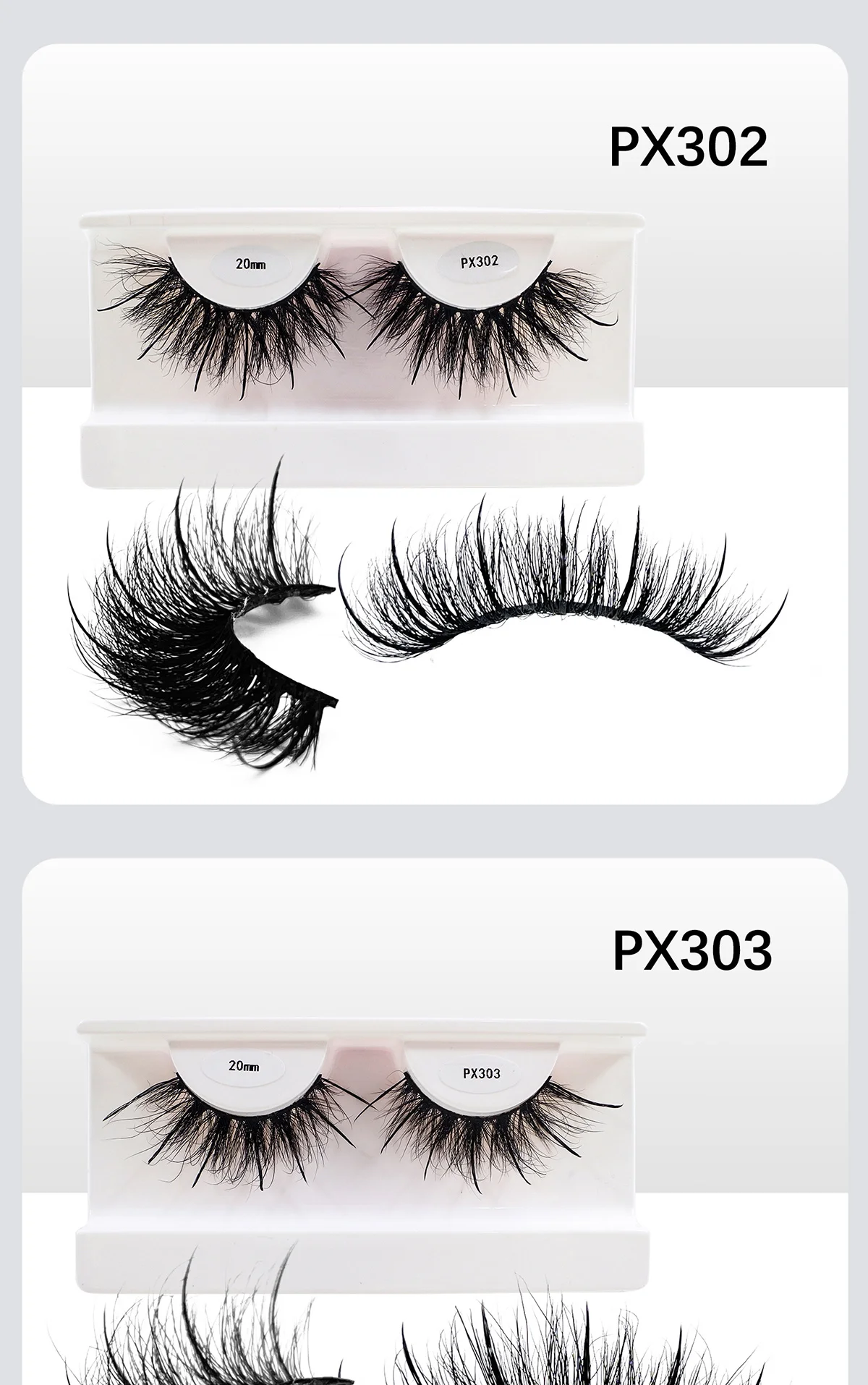 Neue nasse flauschige Nerz Wimpern mit Spikes Make-up Anbieter 16mm 18mm 25mm Volumen lang natürlichen Look Nerz Wimpern Großhandel – Detail 4