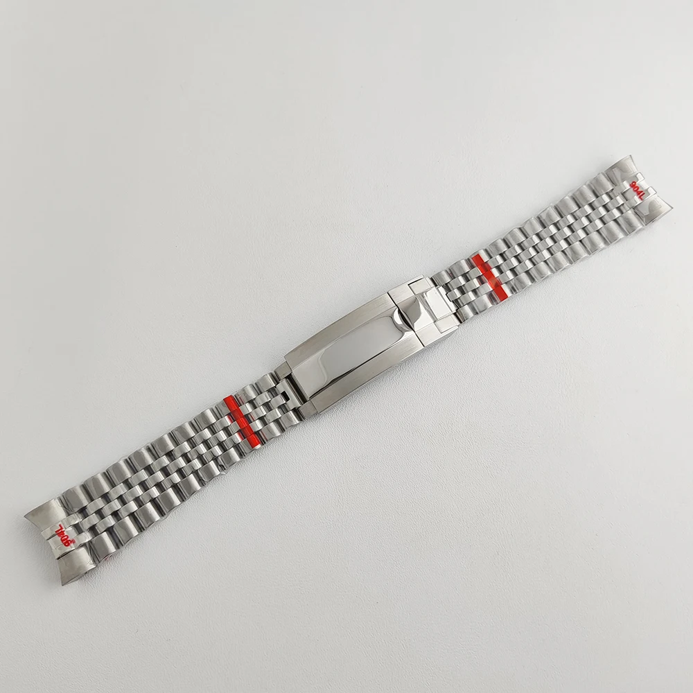 Gelang 20Mm Gelang Jam Tangan Baja Tahan Karat Kualitas Tinggi untuk Gelang Wanita Pria Aksesori Tali Jam Logam Padat Perak