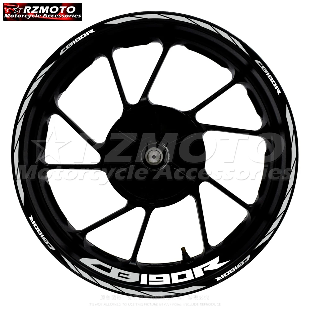 For HONDA CB190R Motorcycle 17 Inch Front Rear Decal Wheel Hub Waterproof Reflective Rim Stickers