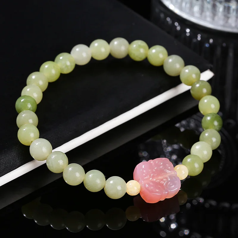 Natural Jade Flower Bead Bracelet Agate Gemstone Exquisite Sexy Young Girls Fashion Real Jewelry Best Selling Holiday Gifts view 3