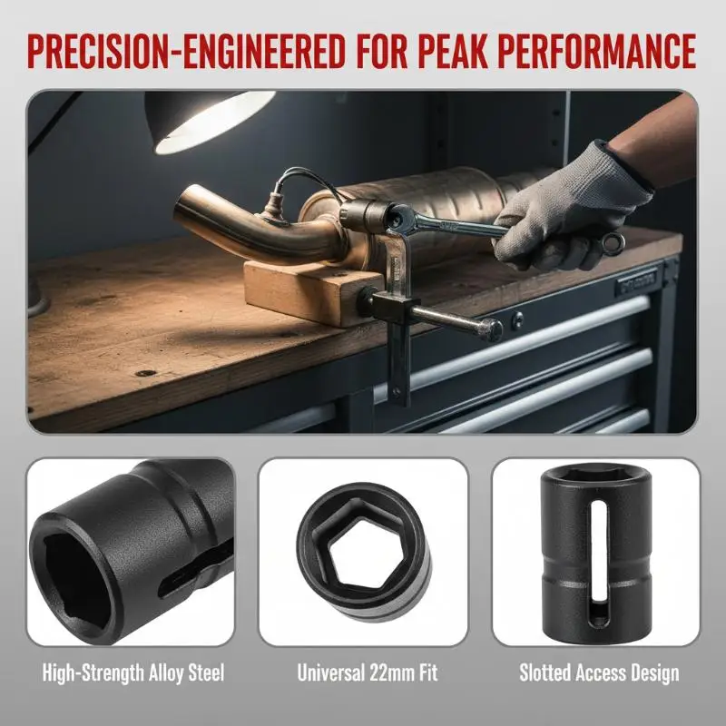 Oxygen Sensor Removal Socket Wrench 1/2 Inch Square Drive Universal Labor Saving Design for Car Regular Maintenance