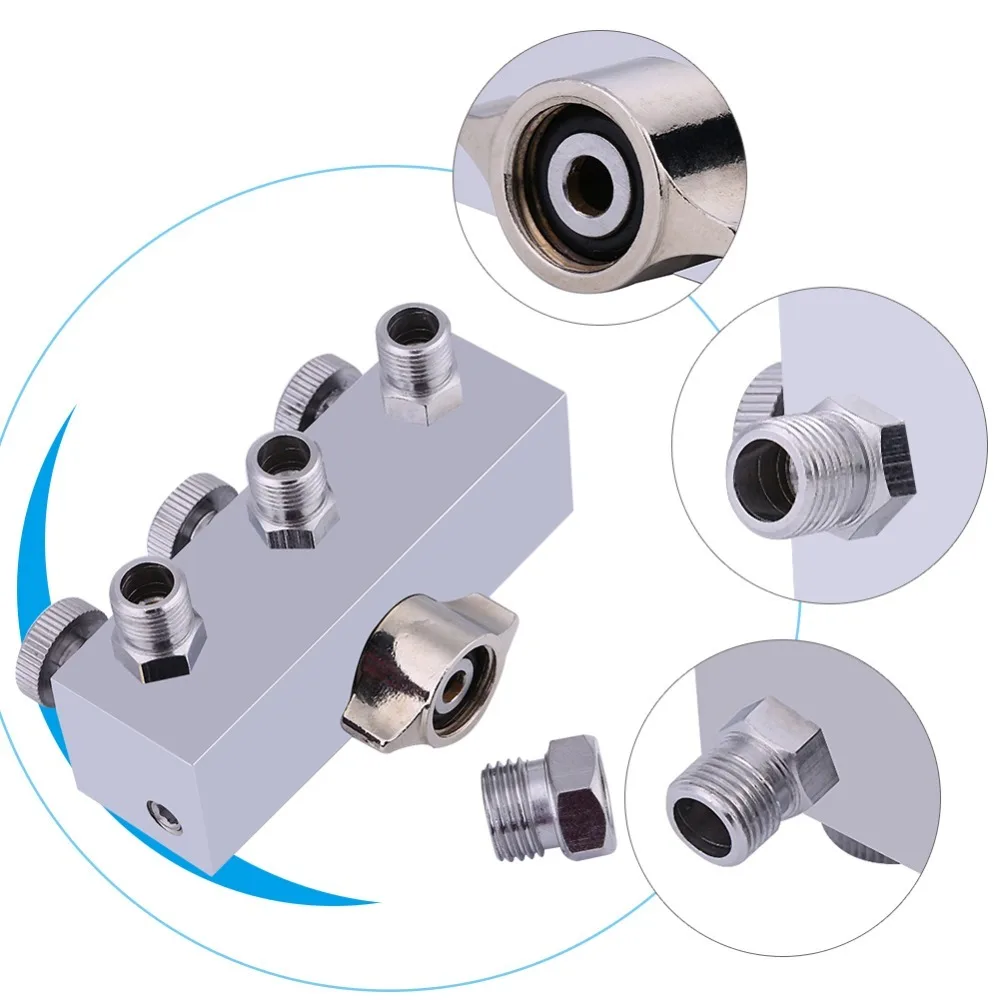 3-Way Airbrush Splitter with Knob Leakproof Paint Spray Accessories Adjustable Air Hose Connector Temporary Craft Creation