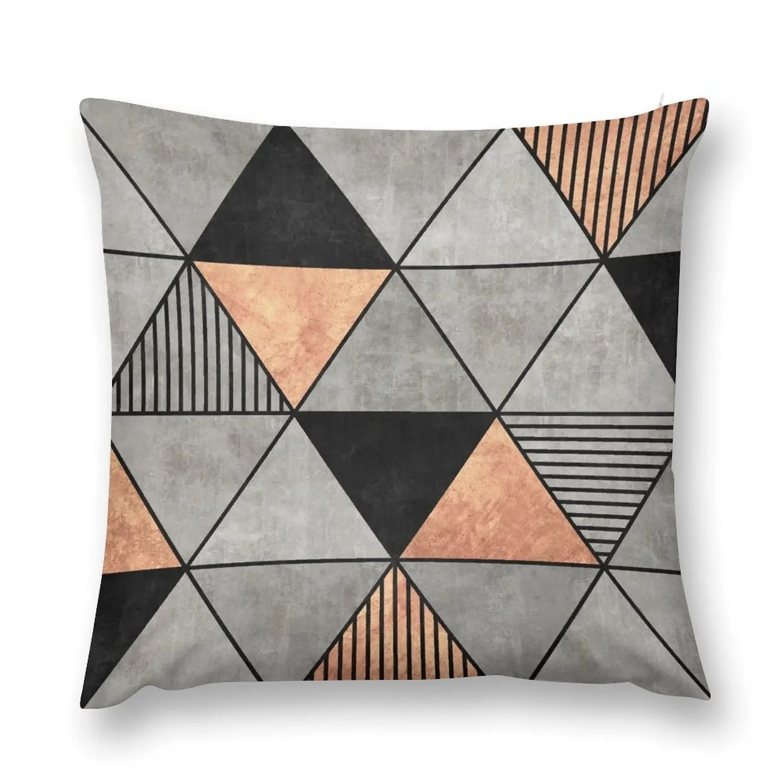 Concrete and Copper Triangles 2 Throw Pillow Rectangular Cushion Cover Ornamental Pillow Decorative Cushion Cover pillow