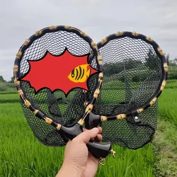 Pure Handmade Ebony handle Fly Fishing Hand Net Small Net Fly Fishing Stream Net Fishing Net Portable Fishing Net Bamboo Ware