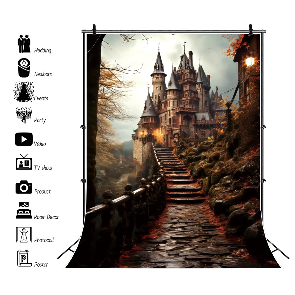 خلفية الهالوين للتصوير الفوتوغرافي، خلفية فانوس مقبرة مخيفة، خلفية رائعة لحفلات الهالوين، لافتة دعائم استوديو الصور