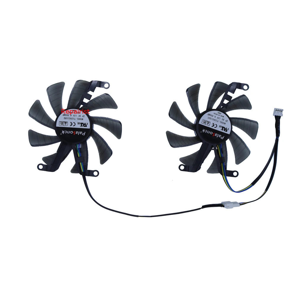 2Pcs/Set,T129215SU,Video Cards Fan,VGA Cooler,For KUROUTOSHIKOU RTX 2060 OC,For KUROUTOSHIKOU GTX 1660 Ti 6GB,GTX 1660 OC