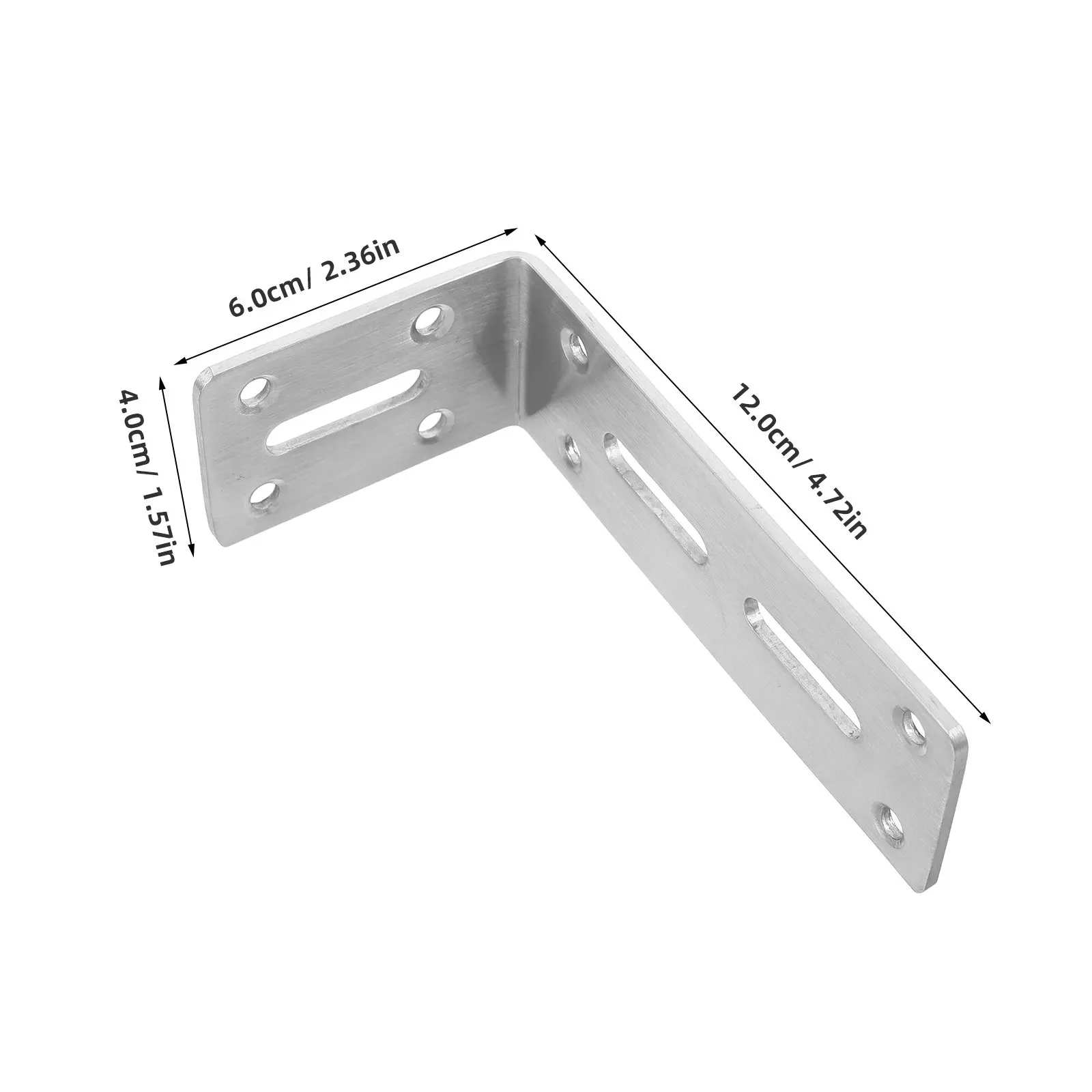 4Pcs Heavy Duty L-Shaped Corner Brackets Stainless Steel Shelf Bracket Set 60 X 120 Cm Angle Shelf Holder for Furniture