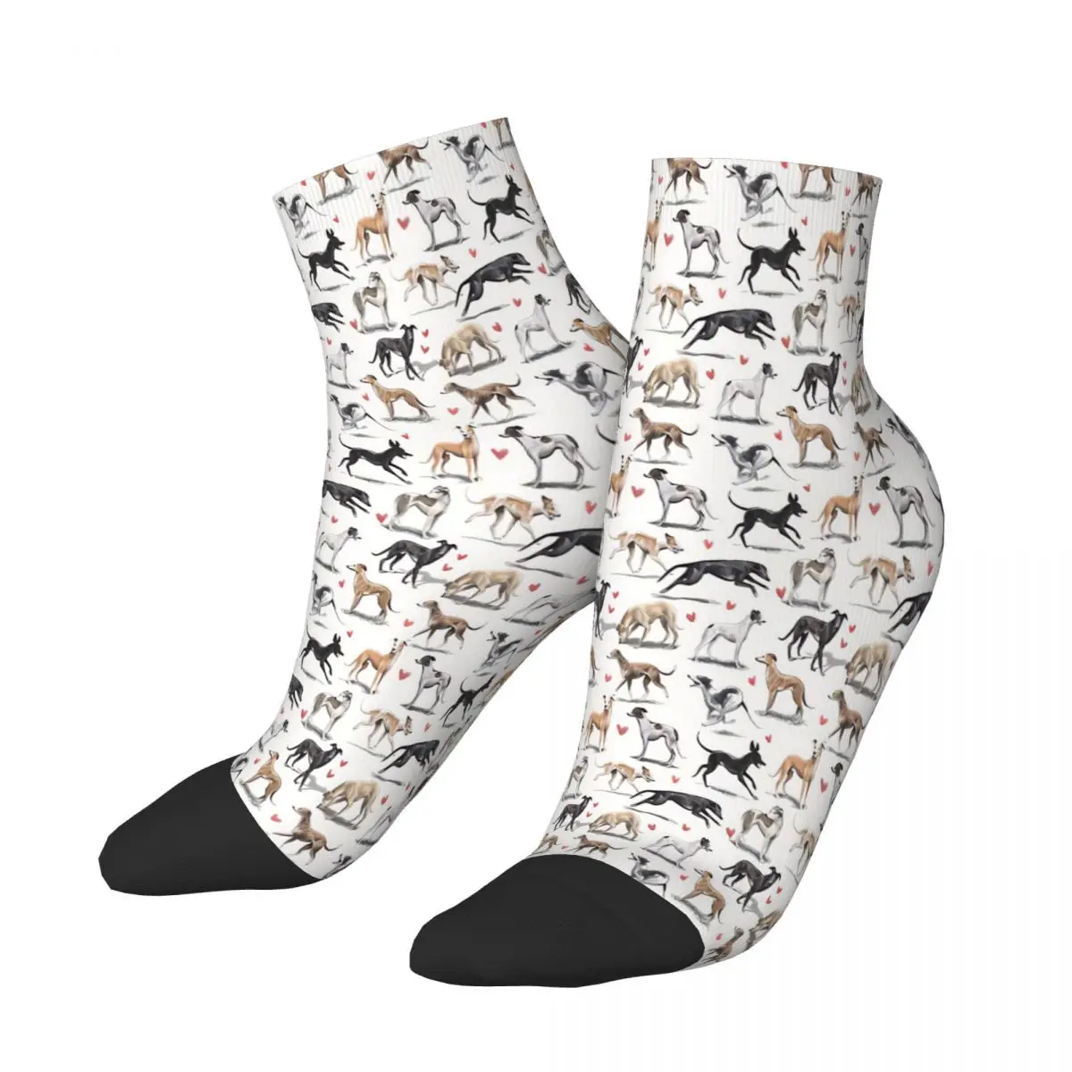 Meme Geryhound Greyhounds Dog Ankle Socks Male Mens Women Spring Stockings Printed