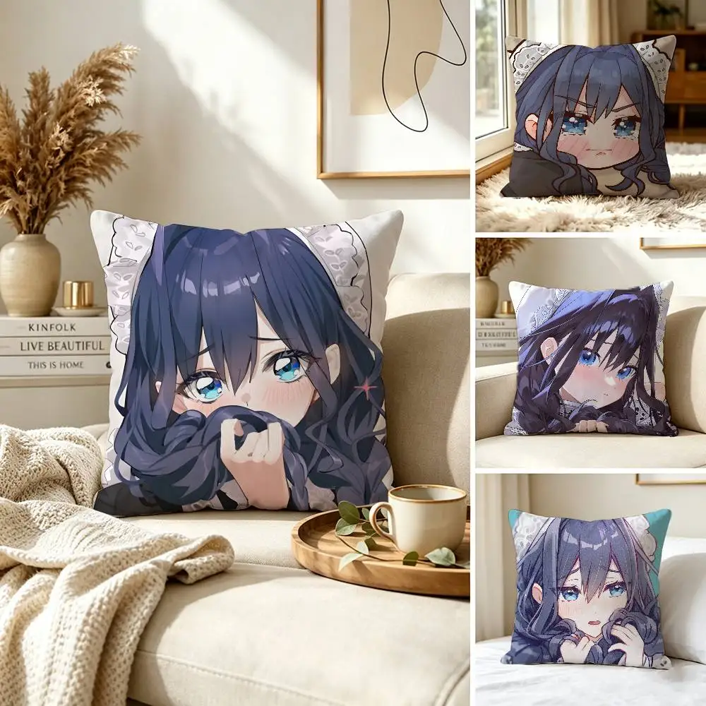 Ouro Kronii Hololive VTuber Cute Pillow Case for Sofa Living Room Home office Decor Protective Cover
