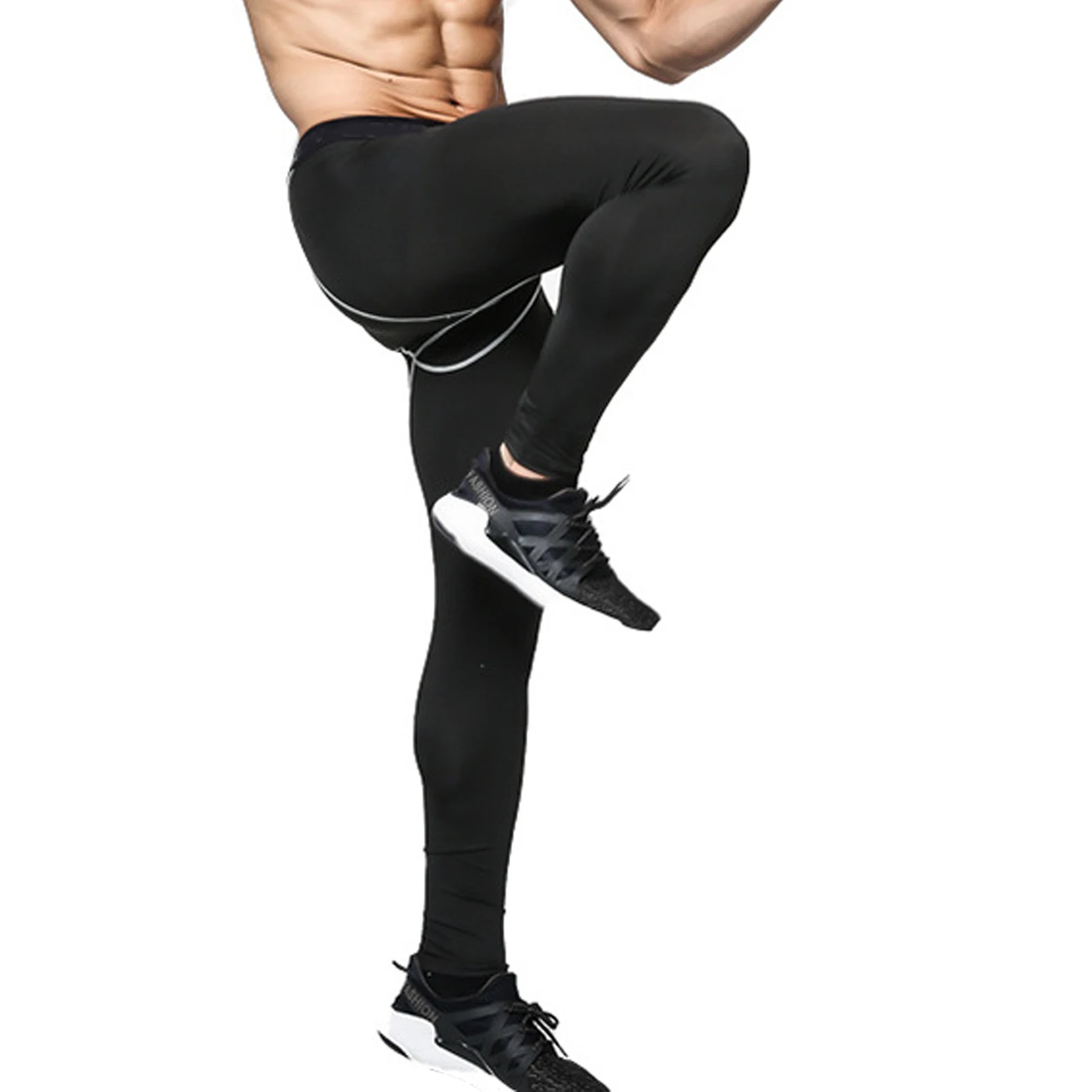 

ZK20 ZK20 Tight Leggings Elastic Polyester Quick Drying Men's Compression Pants for Fitness Workout Black