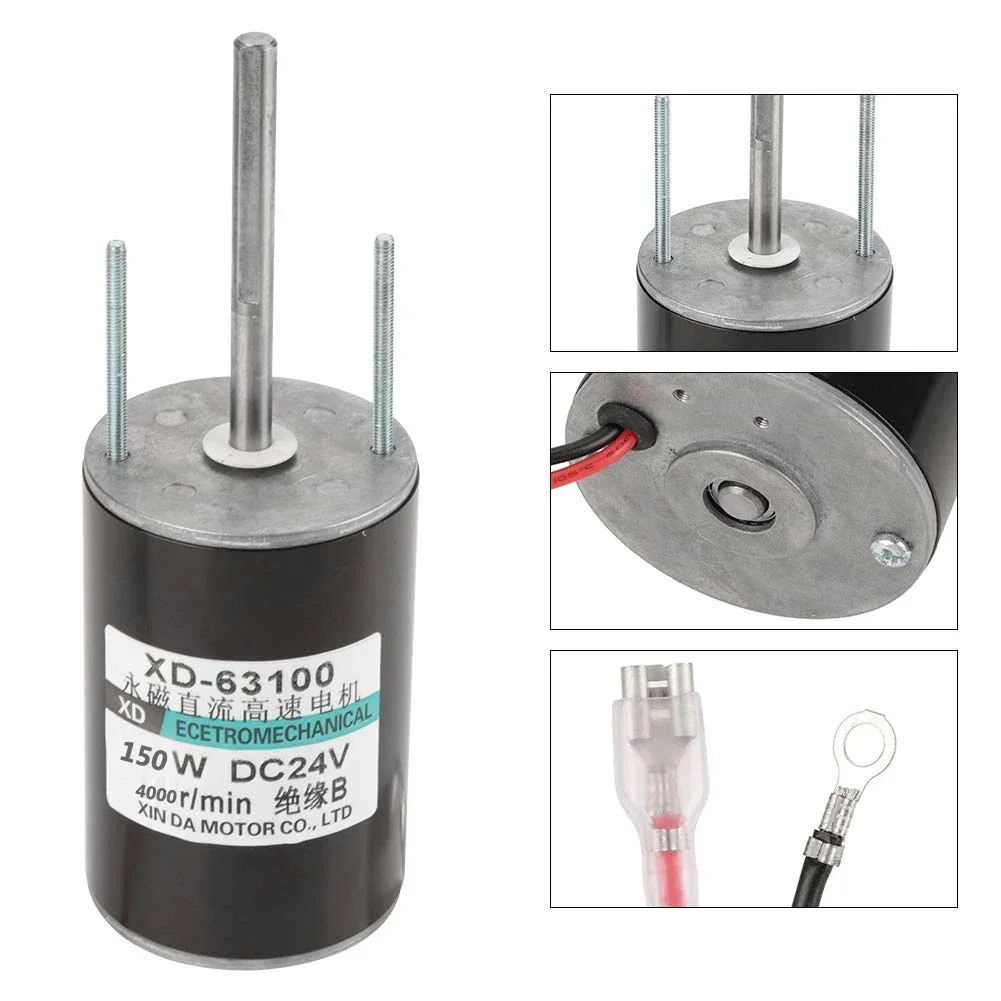 DC Motor, XD-63100 12V /24V Motor, 150W Large Power Brushed DC Motor High Speed Electric Motor Mini DC Motor